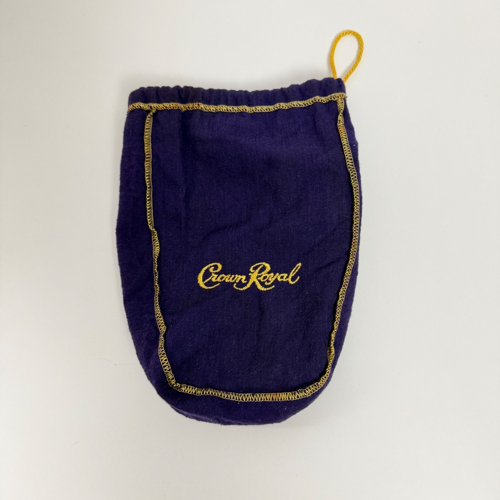 Vintage 1980's Crown Royal Whiskey‎ Purple Felt Drawstring Pouch Bottle Bag